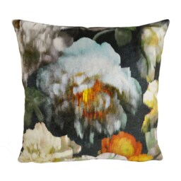 Romo - Black Edition Herbaria Peacock Decadent Floral Velvet Designer Cushion Cover Handmade Throw Pillow Luxury Home Decor - thumbnail 2
