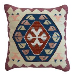 Silk Pillow Kilim Cushion Cover New - Traditional Pattern Turkish Pillow Kilim Organic Case Throw 15 - thumbnail 1