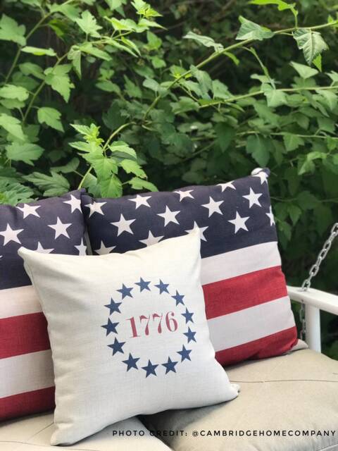 1776 Americana Linen Pillow Cover Rustic Farmhouse Decor - image 1