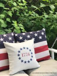 1776 Americana Linen Pillow Cover Rustic Farmhouse Decor - thumbnail 1
