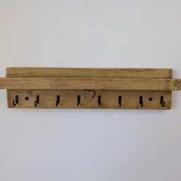 Cottage Key Holder With Eight Hooks For Hallway/Entranceway Kitchen - Antique Pine - 0175 - thumbnail 4