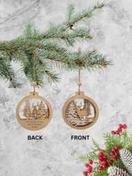 Personalised Wooden Christmas Bauble Custom Engraved Or Handwriting Keepsake - thumbnail 1