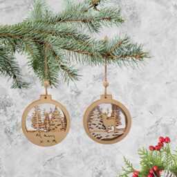 Personalised Wooden Christmas Bauble Custom Engraved Or Handwriting Keepsake - thumbnail 3