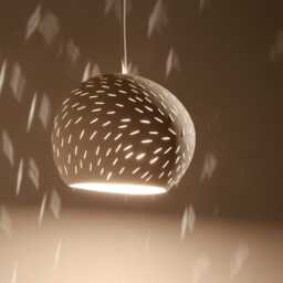 Ceramic Pendant Light - Handmade Asymmetrical Hanging 6 in Ceiling Light, Minimalist Lighting For Kitchen Island - thumbnail 4