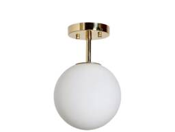 Mid Century Modern Brass Globe Pendant Light, Hall Entrance Lighting
