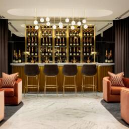 Mid Century Modern Brass Globe Pendant Light, Hall Entrance Lighting - thumbnail 2