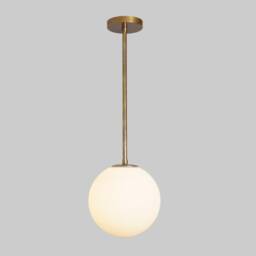 Mid Century Modern Brass Globe Pendant Light, Hall Entrance Lighting - thumbnail 3