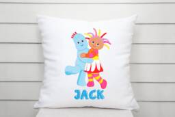 Personalised Nursery Cushion Cover, Upsy Daisy in The Night Garden Style, Nursery, Toddler Gift, Baby Boy Or Girl Gift - thumbnail 1