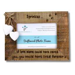 Dog Cat Loss Photo Frame If Love Alone Could Have Saved You - Memorial in Memory Personalised Driftwood Style 6x4 - thumbnail 3