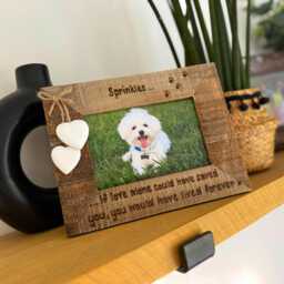 Dog Cat Loss Photo Frame If Love Alone Could Have Saved You - Memorial in Memory Personalised Driftwood Style 6x4 - thumbnail 2