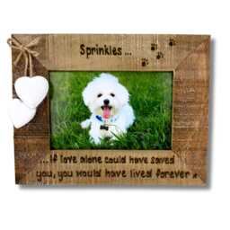 Dog Cat Loss Photo Frame If Love Alone Could Have Saved You - Memorial in Memory Personalised Driftwood Style 6x4 - thumbnail 1