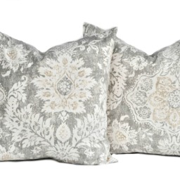 One High Quality Magnolia Pillow Cover, Slate Grey Pillow, Cushion, Decorative Throw Charcoal Pillow - thumbnail 2