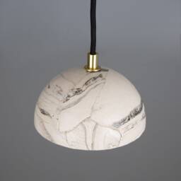 Ferox Small Marbled Ceramic Dome Pendant Light 6 - thumbnail 2