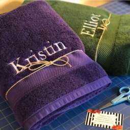 Embroidered Name Bath Towel Personalized Cotton Towel Gift
