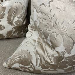 Elegant Mocha Satin Look Damask Cushion Cover, Pillow Throw/Worldwide Shipping & Double Sided - thumbnail 2