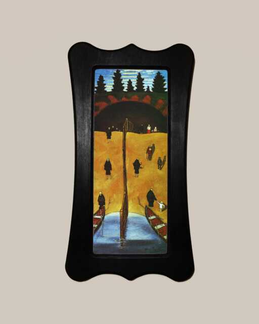 Black Wooden Framed Picture, Art Nouveau Style, Hugo Simberg, At The Gate Of Tuonela, Print, Wall Hanging Home Decor - image 1