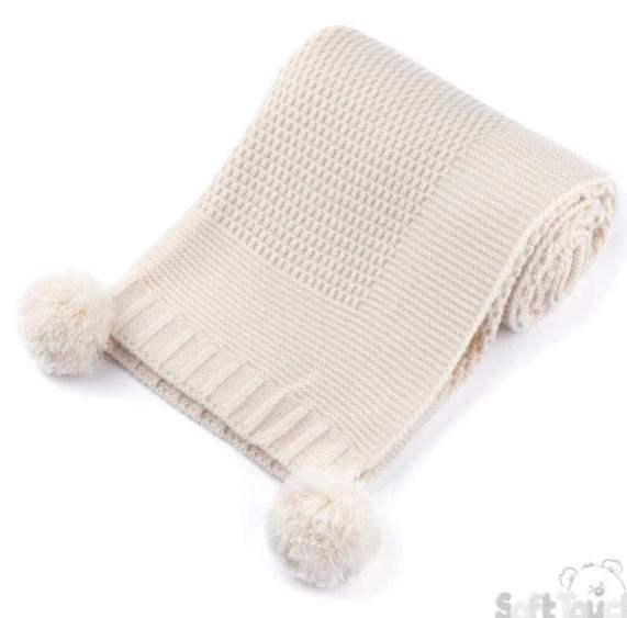 Personalised Baby Blanket, Embroidered, Waffle Knit Personalized Baby Gift, Coffee