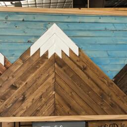 Rustic Mountain Wall Art Blue Sky Range Artwork Home Decor Cabin Sign - thumbnail 3