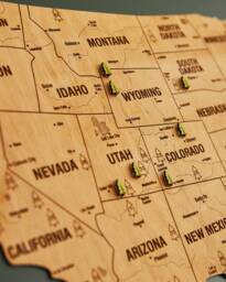 Push Pin Usa National Park Map, Wood Map Of United States Apartment Decor, Wooden Wall Art 5Th Anniversary Gift, Travel - thumbnail 1
