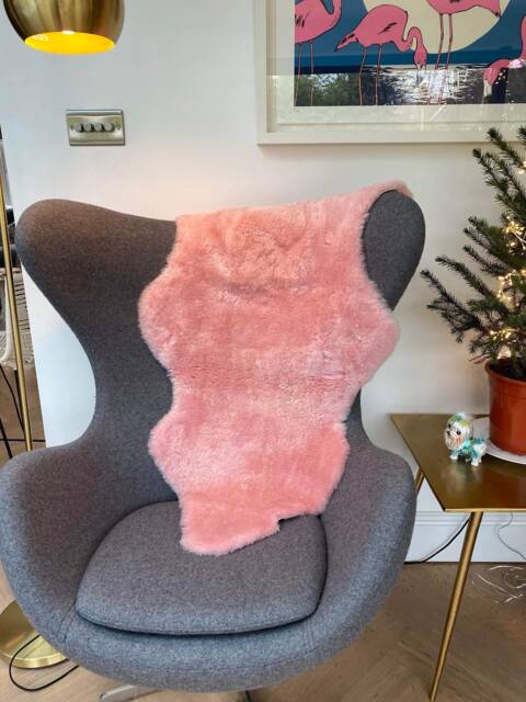 Baby Pink Short Wool Shearling , Genuine Sheepskin, 70 X 90cm - image 1