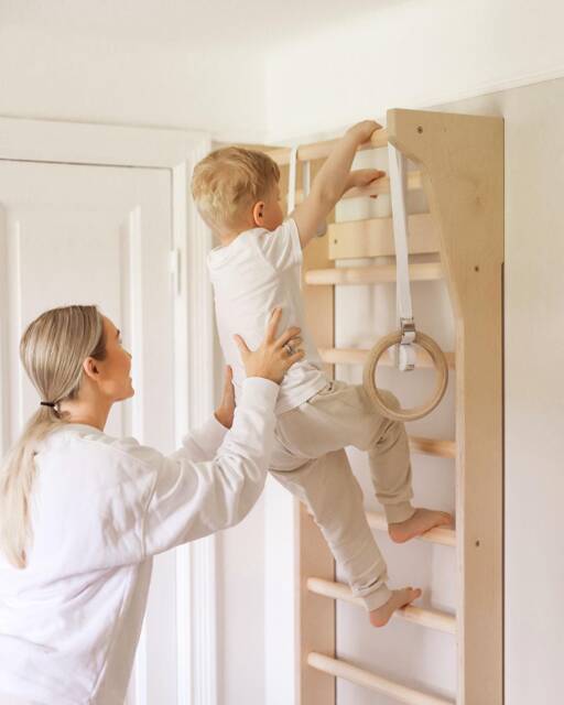 Taimi Mini Wall Bars - Scandinavian Design Swedish Ladder For Kids Indoor Playground - image 1