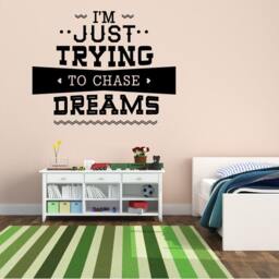 I'm Just Trying To Chase Dreams Travel Quote Wall Decal - Vinyl Car Id001 - thumbnail 1