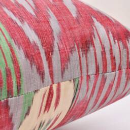 Handloom Silk Cotton Ikat Pillow Cover, 20x20 - thumbnail 2