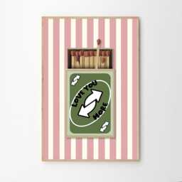 Love You More Playing Card Matchbox Stripe Art Poster, Trendy Wall Art, Apartment Aesthetic Decor, Retro Home Print, Printed Gift - thumbnail 2