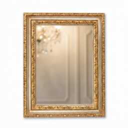 Classic Baroque Wall Mirror With Antique Gold Leaf, Made in Italy, Rectangular Mirror, French Gilded For Bedroom - thumbnail 1