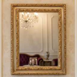 Classic Baroque Wall Mirror With Antique Gold Leaf, Made in Italy, Rectangular Mirror, French Gilded For Bedroom - thumbnail 3