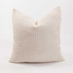 Neutral Woven Cotton Linen Throw Pillow Cover, Bamboo Reverse