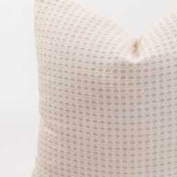Neutral Woven Cotton Linen Throw Pillow Cover, Bamboo Reverse - thumbnail 2