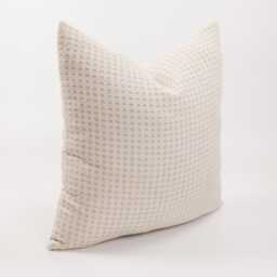 Neutral Woven Cotton Linen Throw Pillow Cover, Bamboo Reverse - thumbnail 3
