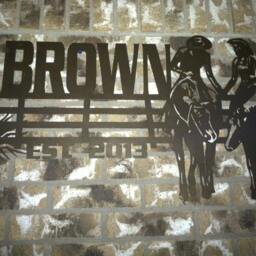 Cowboy Couple Metal Sign- Horse Wedding - Cowgirl Rodeo Custom House Sign Outdoor Wall Art On Horseback - thumbnail 2