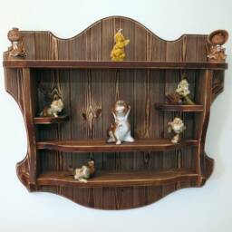 Rustic Wood Shelf Wood Hanging Wall Float Hanging Shelves Decorative Handmade Farmhouse - thumbnail 2