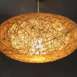 Hemp Rope Oval Pendant Light Natural Fiber Lampshade - thumbnail 2