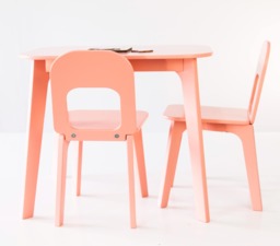 Montessori Plywood Table & Chairs Set, Toddler Learning Furniture, Kids Activity Desk - thumbnail 1