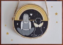 Pet Loss Gift - Dog Memorial Art Rainbow Bridge Bereavement Grief Heaven Artwork Tribute - thumbnail 1
