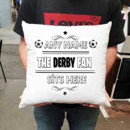 Personalised Derby Football Cushion. With Any Name. Fan Cushion. County Personalised Gift - thumbnail 2