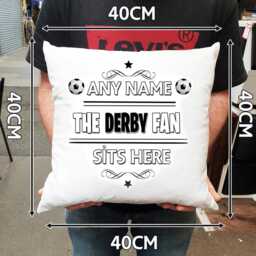 Personalised Derby Football Cushion. With Any Name. Fan Cushion. County Personalised Gift - thumbnail 3