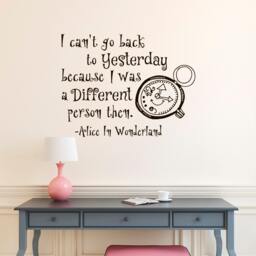 Alice in Wonderland Quote Wall Decal Literary Art, Inspirational Growth Vinyl Lettering 64 - thumbnail 1