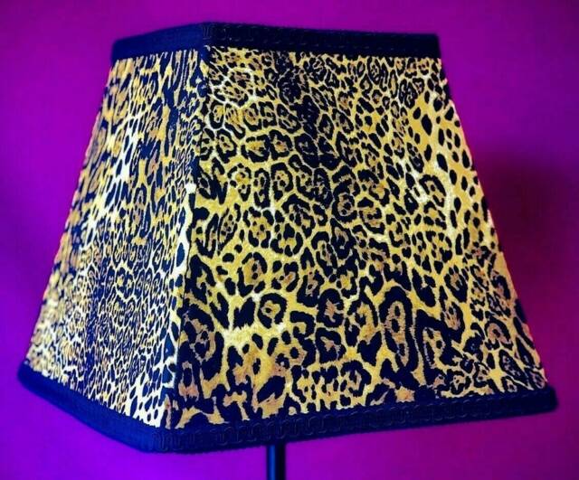 Leopard Print Tapered Drum Lampshades Handmade For Hanging Ceiling Pendants, Table Tamp Shades & Mini Wall Lights
