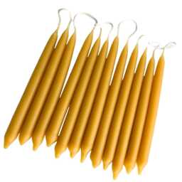 12 Small Beeswax Hand-Dipped Tapers, 6 Pairs 100% Pure Beeswax Candles, Advent Candles Or Christmas Tree Candles - thumbnail 3