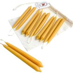 12 Small Beeswax Hand-Dipped Tapers, 6 Pairs 100% Pure Beeswax Candles, Advent Candles Or Christmas Tree Candles - thumbnail 2