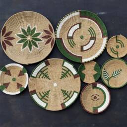Wall Basket, Boho Handmade Plate, Organic Decor, Bohemian Basket Set, Eco Friendly Gift For - thumbnail 4