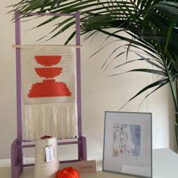Terracotta Rock Tapestry To Hang On The Wall, Crochet Original Handmade Design, Boho Wall Pendant - thumbnail 3