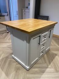 Ashford Kitchen Island Oak Or Pine Top, Painted in Your Chosen Colour