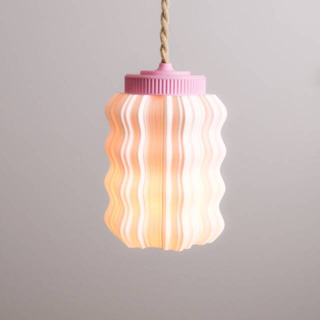 Wavy Mushroom Pendant Light Retro 3D Printed Hanging Light - image 1