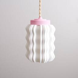 Wavy Mushroom Pendant Light Retro 3D Printed Hanging Light - thumbnail 3