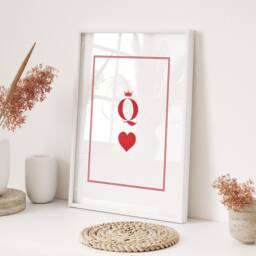 Queen Of Hearts - Printed Wall Art A3/A4 Framed/Unframed Graphic Print - thumbnail 3